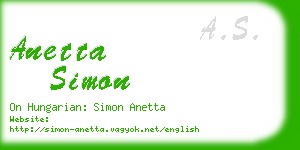 anetta simon business card